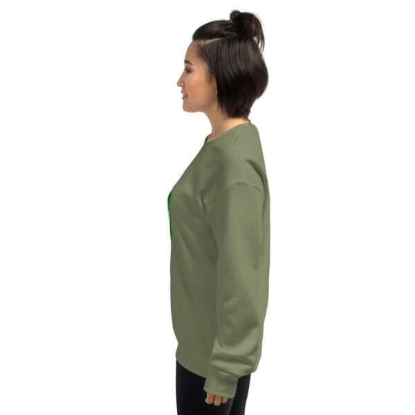 unisex crew neck sweatshirt military green left 65c4a1034a5e8
