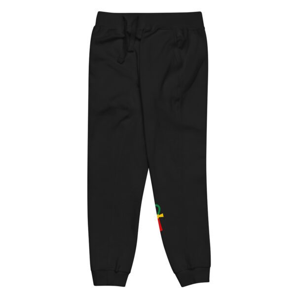 unisex fleece sweatpants black front left 65d98c38371ab