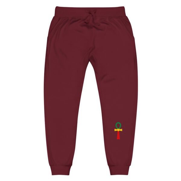 unisex fleece sweatpants maroon front 65d98c38378d4