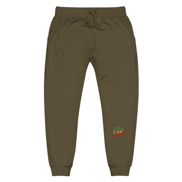 unisex fleece sweatpants military green front 65d992bcb56aa