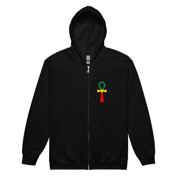 unisex heavy blend zip hoodie black front 65d98e1eb1424