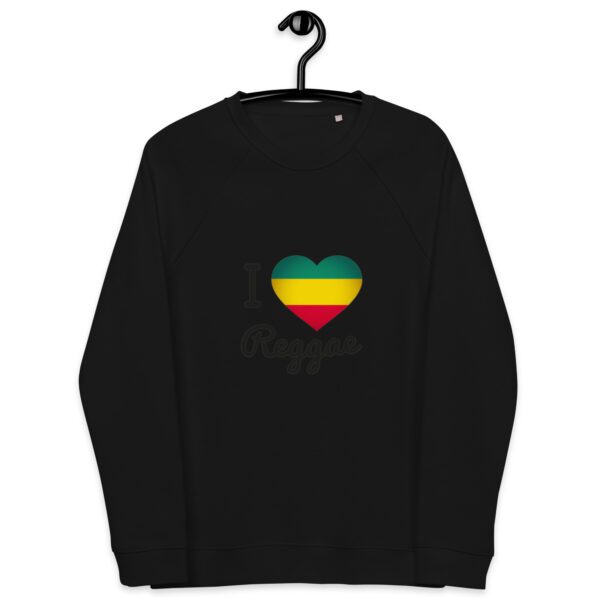unisex organic raglan sweatshirt black front 65d989963efae