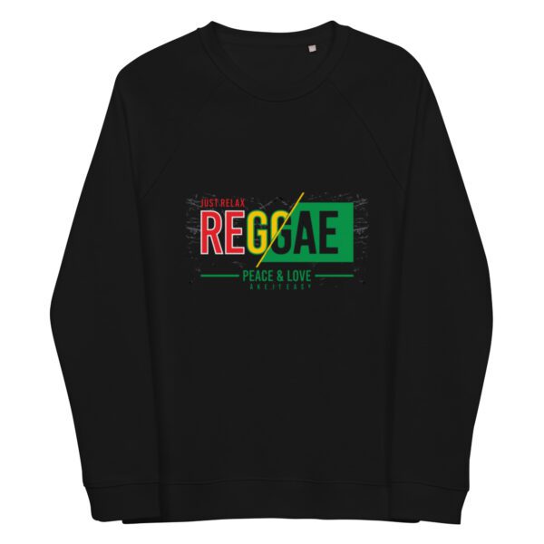 unisex organic raglan sweatshirt black front 65d9a550caa43