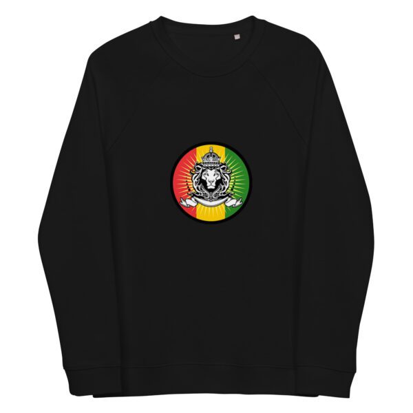 unisex organic raglan sweatshirt black front 65d9b82beb067