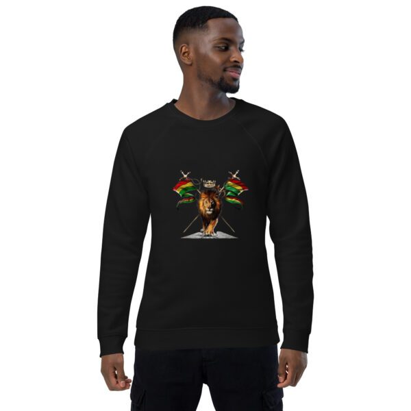 unisex organic raglan sweatshirt black front 65d9e2575c624