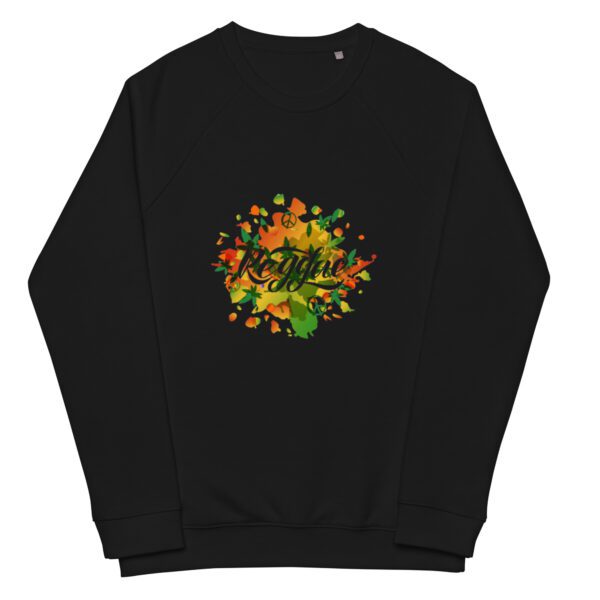 unisex organic raglan sweatshirt black front 65db0a9f8f897
