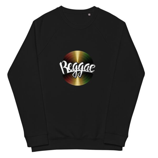 unisex organic raglan sweatshirt black front 65db2093207e1