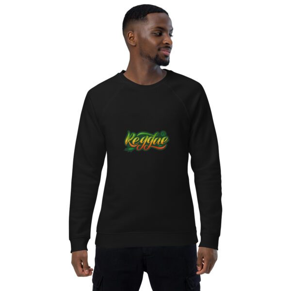 unisex organic raglan sweatshirt black front 65db2a9607a67