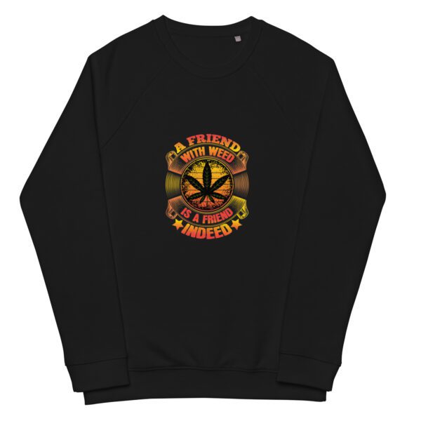 unisex organic raglan sweatshirt black front 65df9a060daf9