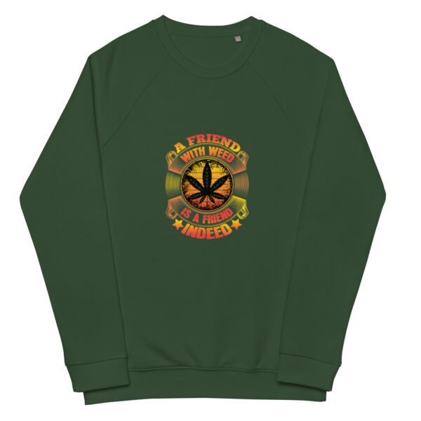 unisex organic raglan sweatshirt bottle green front 65df9a0610177