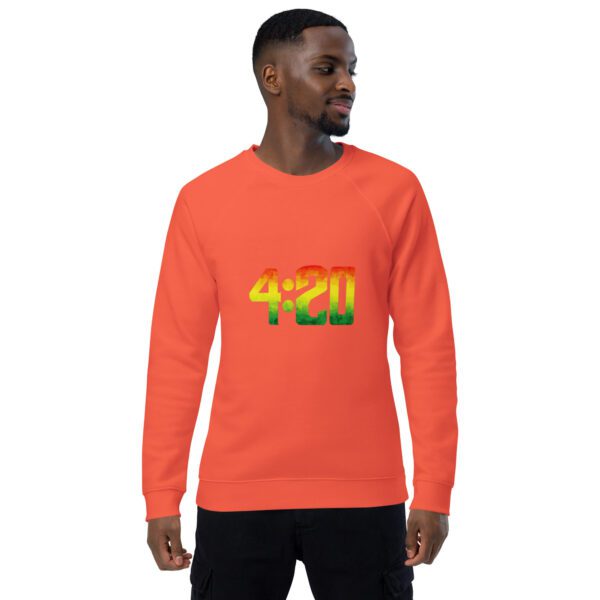 unisex organic raglan sweatshirt burnt orange front 65d767dfe869d