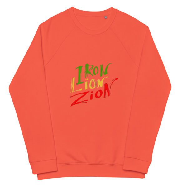 unisex organic raglan sweatshirt burnt orange front 65d99215ee6c1