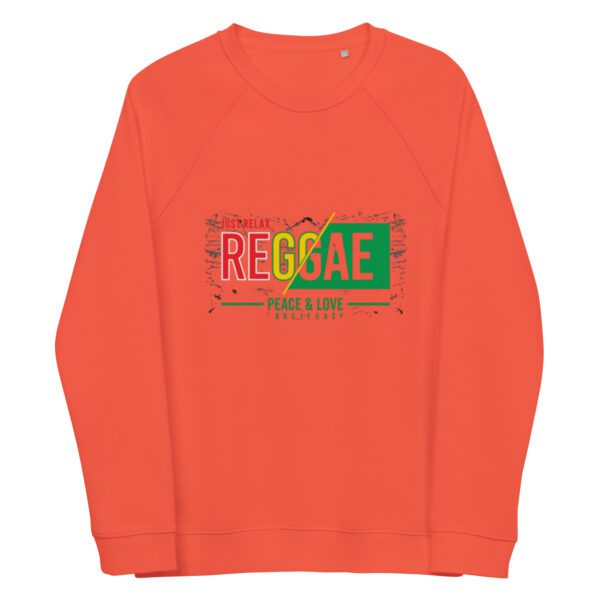unisex organic raglan sweatshirt burnt orange front 65d9a550cfe7f