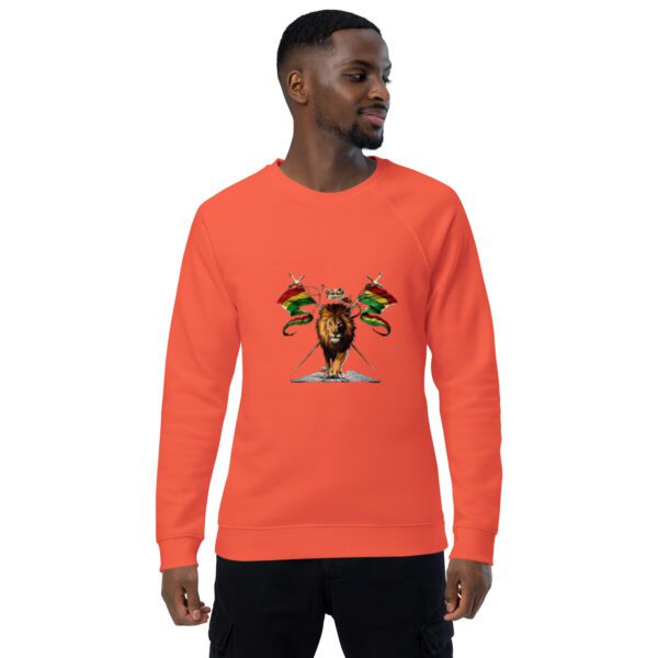 unisex organic raglan sweatshirt burnt orange front 65d9e2575cdbd