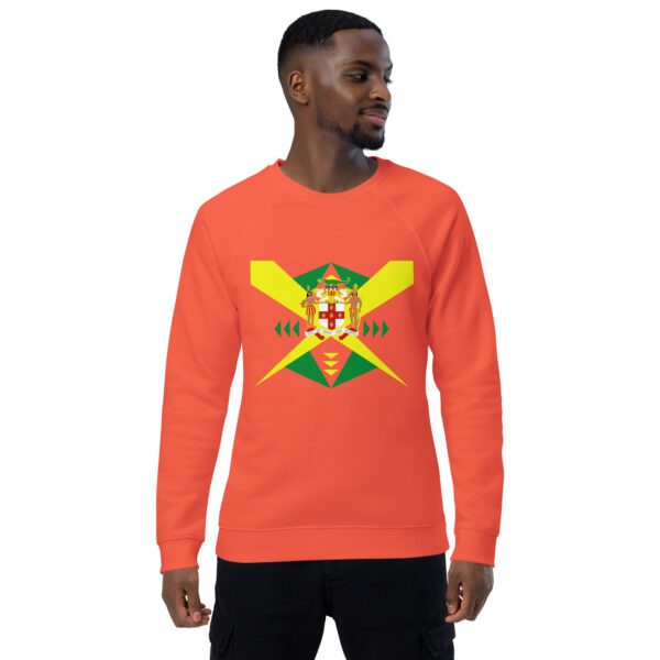unisex organic raglan sweatshirt burnt orange front 65d9e7df020c1