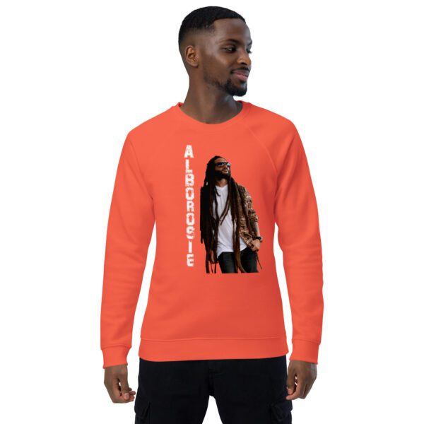 unisex organic raglan sweatshirt burnt orange front 65d9ff1c153dc
