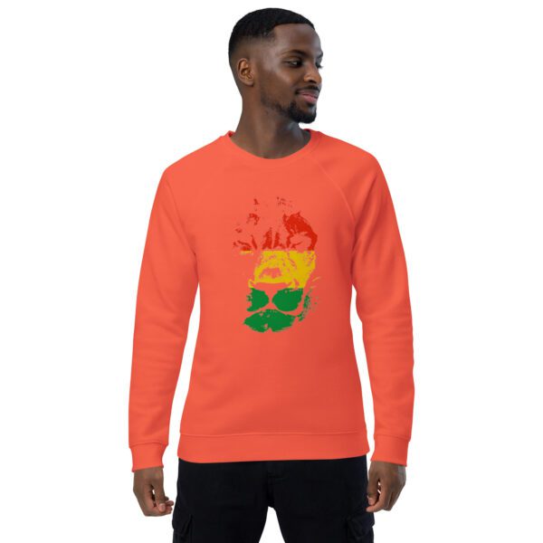 unisex organic raglan sweatshirt burnt orange front 65dae6eb63531