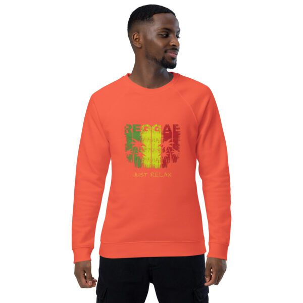 unisex organic raglan sweatshirt burnt orange front 65db169f4b81b