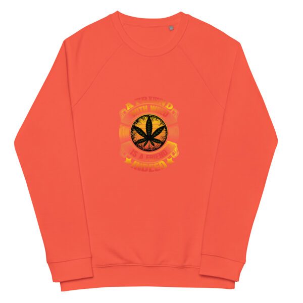 unisex organic raglan sweatshirt burnt orange front 65df9a0610912