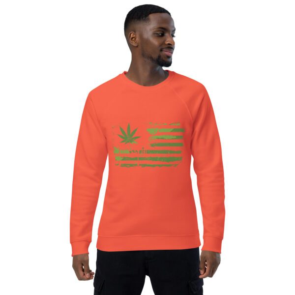 unisex organic raglan sweatshirt burnt orange front 65e03b4d974c8