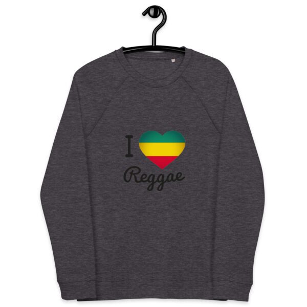 unisex organic raglan sweatshirt charcoal melange front 65d9899640808
