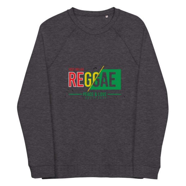 unisex organic raglan sweatshirt charcoal melange front 65d9a550cf1b9