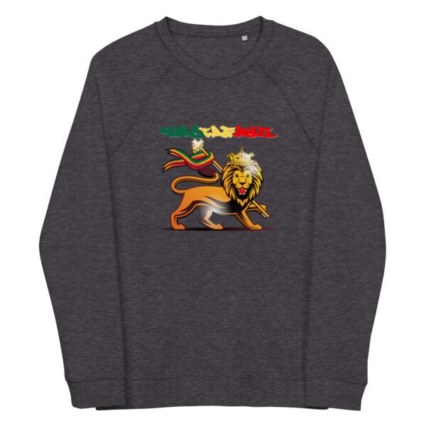 unisex organic raglan sweatshirt charcoal melange front 65d9cc29df4b0