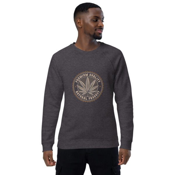 unisex organic raglan sweatshirt charcoal melange front 65daff6fde166