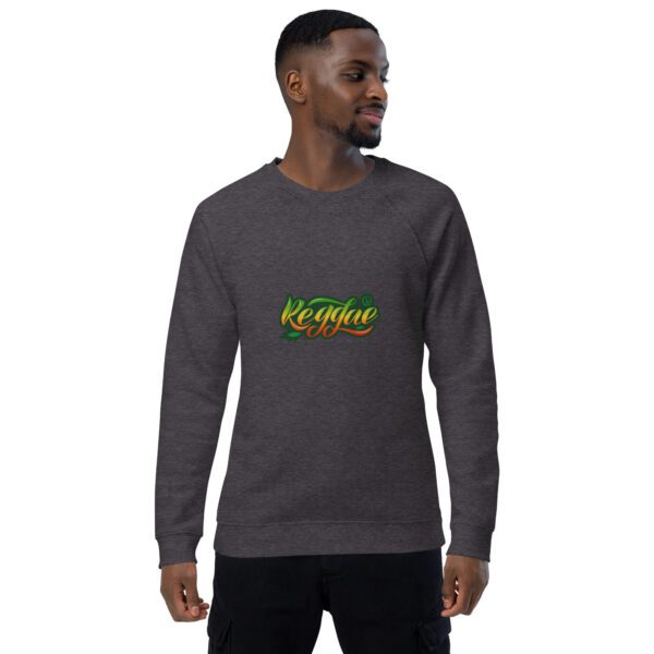 unisex organic raglan sweatshirt charcoal melange front 65db2a9609787