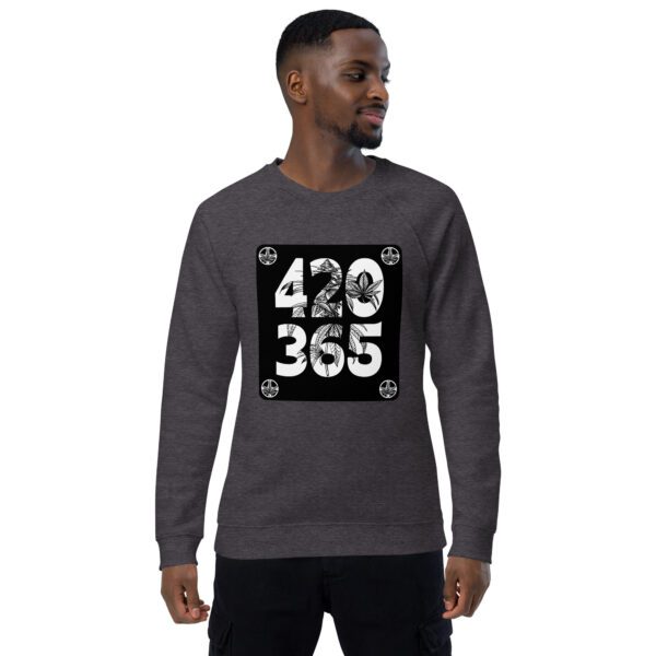 unisex organic raglan sweatshirt charcoal melange front 65df8a2fa6ad9