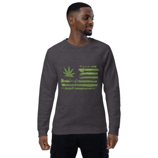 unisex organic raglan sweatshirt charcoal melange front 65e03b4d96cb5