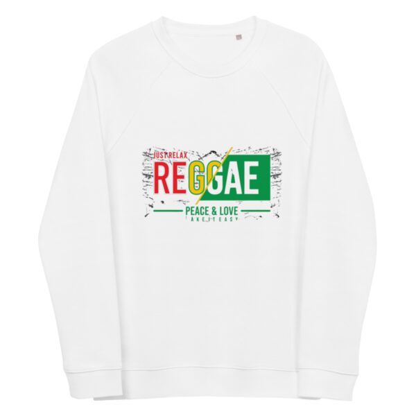 unisex organic raglan sweatshirt white front 65d9a550d0855