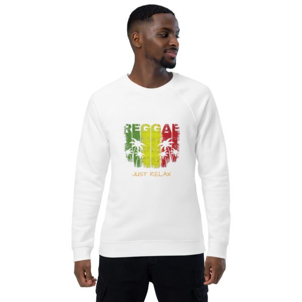 unisex organic raglan sweatshirt white front 65db169f4bdfb