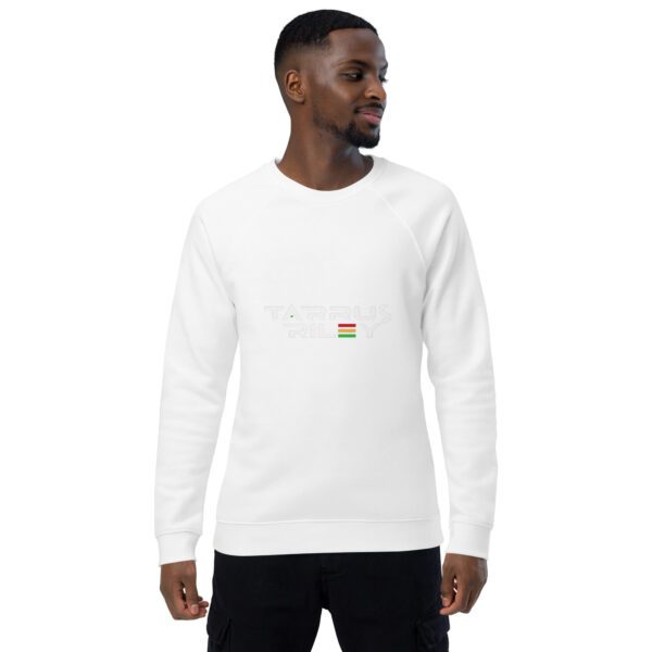unisex organic raglan sweatshirt white front 65ddfb1b83772
