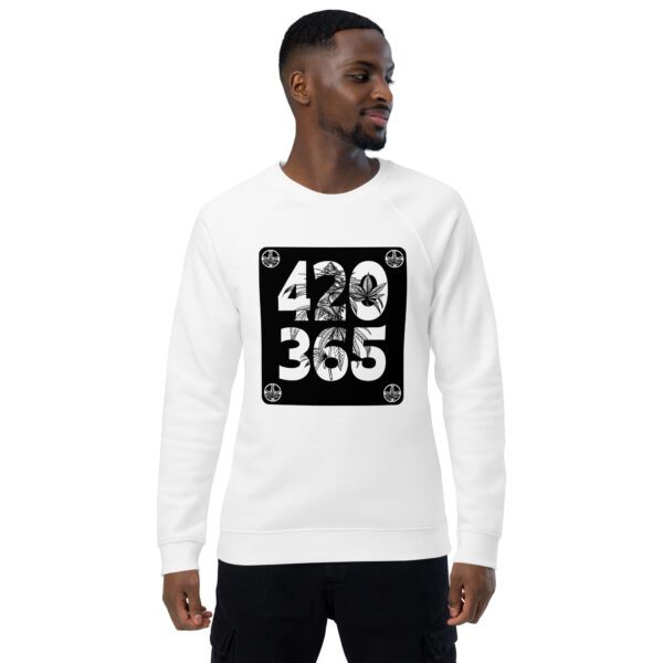unisex organic raglan sweatshirt white front 65df8a2fa466f