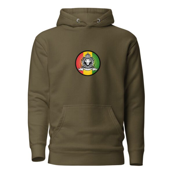 unisex premium hoodie military green front 65d9af3562b33