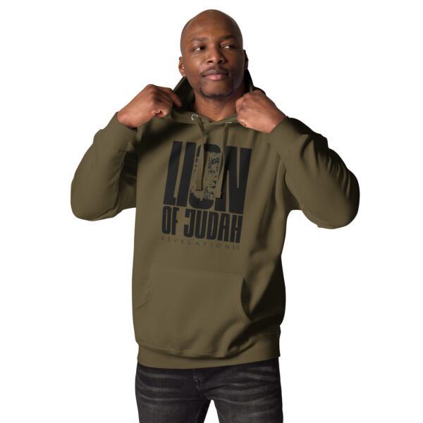 unisex premium hoodie military green front 65d9d05f6e626