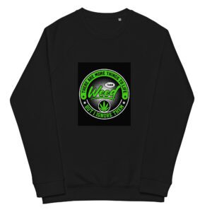 unisex organic raglan sweatshirt black front 65e4216676150