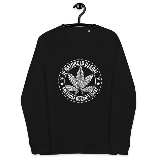 unisex organic raglan sweatshirt black front 65e46a07df98e