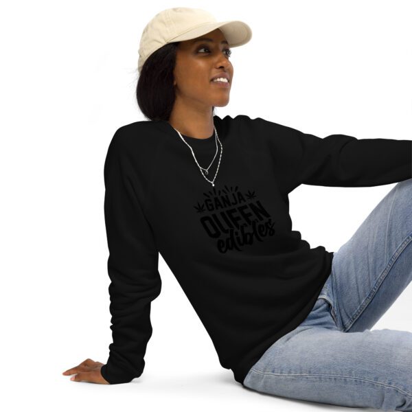 unisex organic raglan sweatshirt black front 65e481e1f3e0a