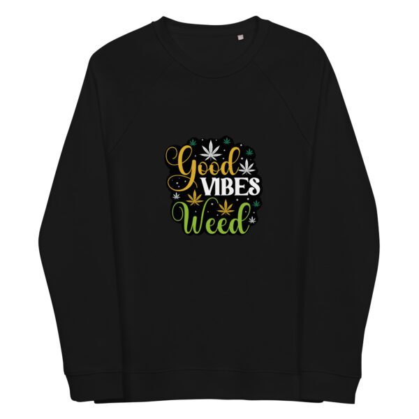 unisex organic raglan sweatshirt black front 65e992b3ef79a
