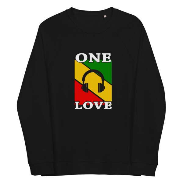 unisex organic raglan sweatshirt black front 65f4a1462d849