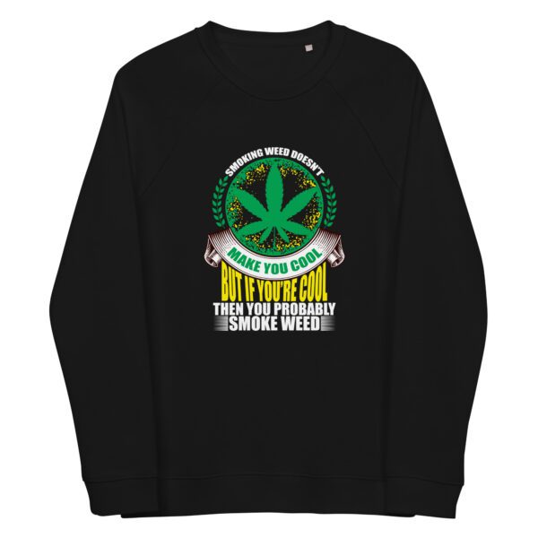 unisex organic raglan sweatshirt black front 65fc3ece984a0