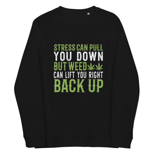 unisex organic raglan sweatshirt black front 65ff37e90e978