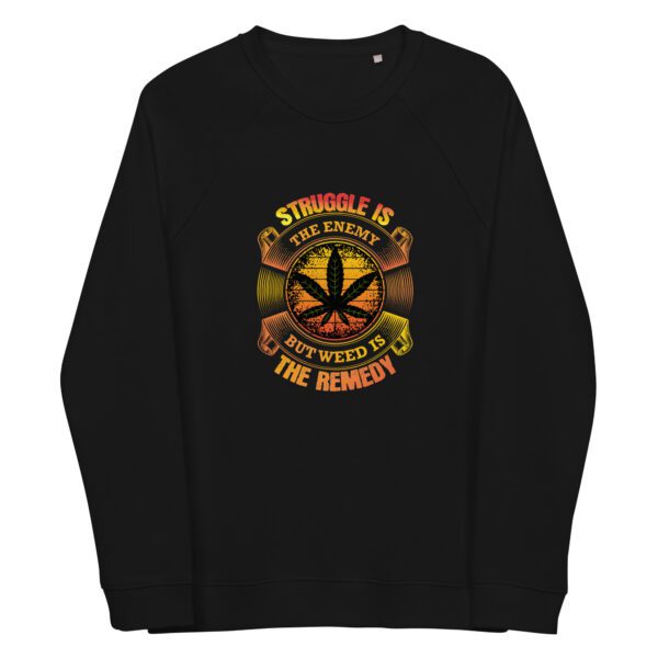 unisex organic raglan sweatshirt black front 65ff4186b89e5