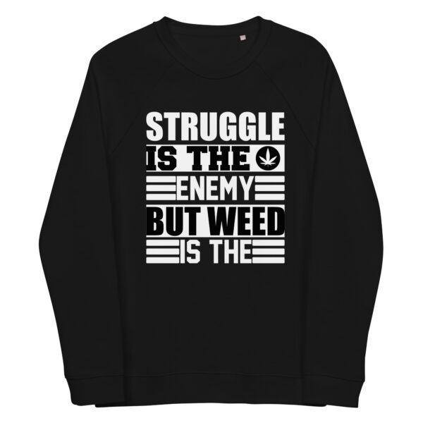 unisex organic raglan sweatshirt black front 65ff4a0595536
