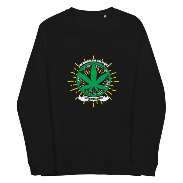 unisex organic raglan sweatshirt black front 660073160101a