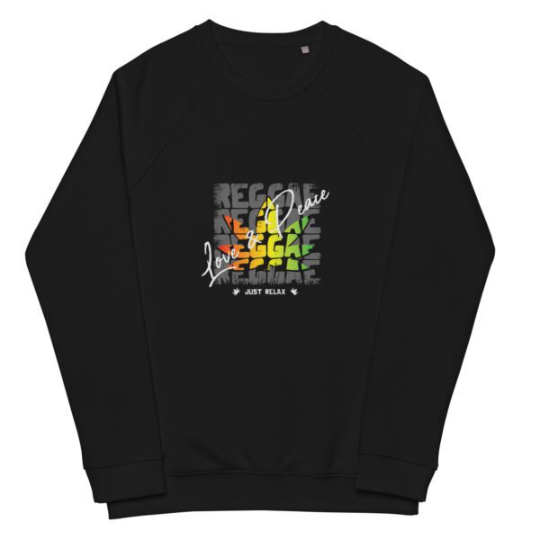 unisex organic raglan sweatshirt black front 66008a8fb5d92
