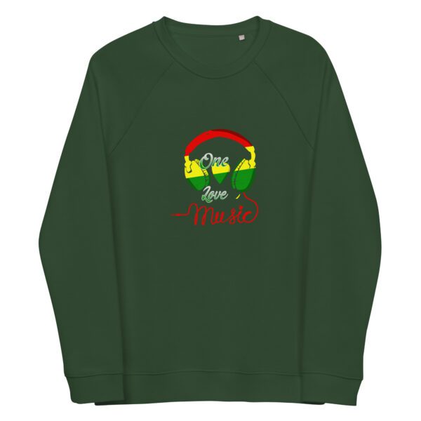 unisex organic raglan sweatshirt bottle green front 65e461e054d44
