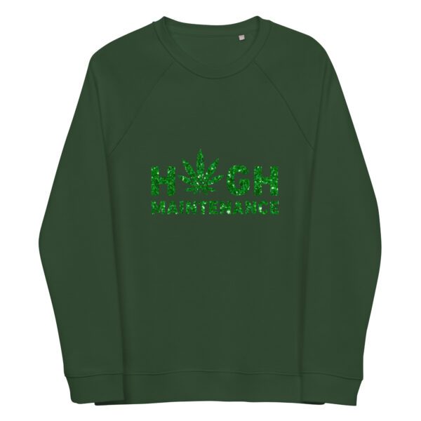 unisex organic raglan sweatshirt bottle green front 65f06580831a8